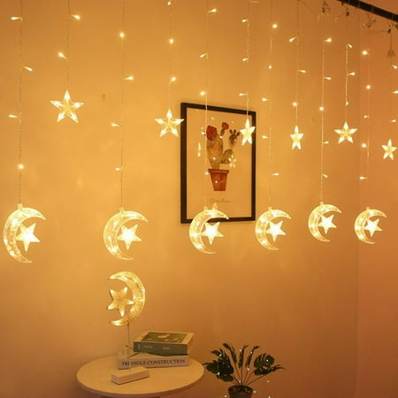 

US Ramadan Emerald Decorative Lamp Light LED Curtain Lamp Strings Curtain Light for Christmas Day Light Wedding