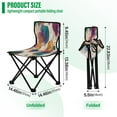 thumbnail image 3 of 600D Oxford Camping Chair Portable Foldable Chair Supports 220 lbs for Picnic, Fishing, Backpacking Teal and Orange Abstract Shapes, 3 of 8