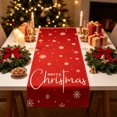 thumbnail image 4 of Hvmvliv 12x71 Inch Christmas Linen Table Runner with Holiday Patterns for Dining Table Home Party Table Runners Decoration Multicolor, 4 of 6