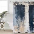 thumbnail image 2 of 72x78 Inch Shower Curtain Navy Blue Grey Bathroom Decor Waterproof Fabric Bathtub Bath Curtains Decorative Modern Abstract Art Rustic Extra Long Shower Curtain Set with Hooks, 2 of 6