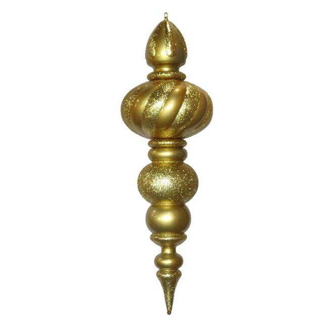 Winterland WL-ORN-38.5-GO Oversized Shatterproof Plastic, Gold Finial