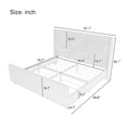 thumbnail image 2 of King Size Bed Frame, 50.7'' High Upholstered Bed Frame with High Headboard and High Footboard, No Box Spring Needed, Blue, 2 of 7
