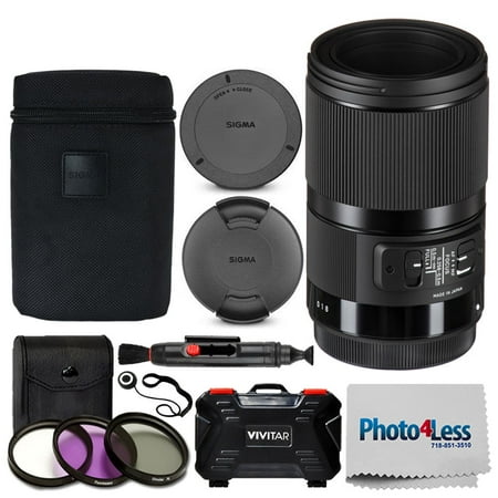 Sigma 70mm f/2.8 DG Macro Art Lens for Canon EF + 49mm 3 Piece UV Filter Kit + Memory Card Case (24 Slots) + Lens Cleaning Pen + Photo4Less Cleaning Cloth + Lens Cap Holder – Deluxe Accessory