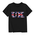 thumbnail image 4 of Chemisier à Manches Courtes à Col Rond Imprimé Drapeau Britannique pour Enfants, Tissu en Polyester, Tenue Décontractée pour l'École, Coupe Douce et Confortable, Haut Estival et Printanier Respirant, Lavable à la Machine, 4 of 5