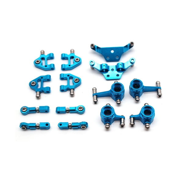 Tholdsy Juego de copas de cubo de dirección de torre de choque de brazo para brazo inferior y amortiguador de aleación de aluminio 1/28 Kits de construcción modelo azul