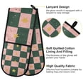 thumbnail image 2 of Yayeee Double Oven Mitt Kitchen Heat Resistant Baking 35" x7" Quilted Glove, Pink Abstract, 2 of 6