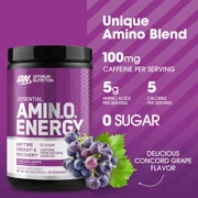Optimum Nutrition, Essential Amino Energy, Powder, Concord Grape, 30 Servings