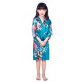 thumbnail image 6 of KYAIGUO Kids Girls Silk Satin Robes Teen Girls Bathrobe Cardigan long Pajamas Baby Sleepwear Little Big Girls Floral Comfort Toddler Satin Silk Nightwear Pajama Bathrobe for 2-14T, 6 of 7