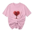 thumbnail image 3 of BiZtdJrK Cute Love Heart Shirts for Women Valentines Day Fashion Holiday Tee Shirt Valentine Casual Summer Tees Pink XXL, 3 of 6