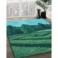 thumbnail image 3 of Ahgly Company Machine Washable Indoor Square Transitional Dark Turquoise Green Area Rugs, 3' Square, 3 of 7