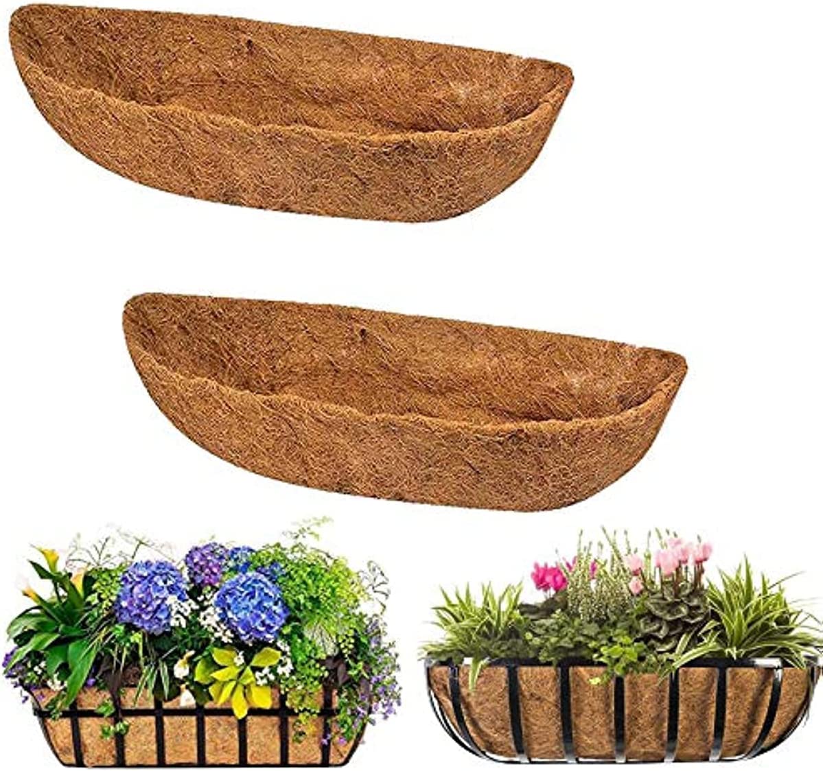 Pikadingnis 2 Packs Horse Trough Coco Liners Natural Coconut Coir Fiber