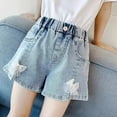 thumbnail image 4 of EnJoCho Kids Girls Jean Shorts Loose Fit Soft Cotton Comfy Ruffl𝖾 Tween Girls Pull on Denim Shorts Skorts Asymmetrical Tennis Outfits Cute Jean Shorts For Teens, 4 of 4