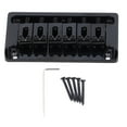thumbnail image 2 of Electric Guitar Bridge Kit, 6 String Electric Guitar Bridge Kit Fixed Hardtail Bridge Brass Through Body Non Tremolo Guitar Bridge with Wrench for ST or for TL Style Guitars, 2 of 7