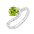 thumbnail image 2 of Sterling Silver with Natural Peridot and White Zircon Promise Ring, 2 of 3