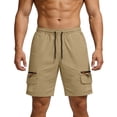 thumbnail image 6 of Moxiu Mens Light Weight Cargo Shorts for Summer with Pockets Casual Knee Length Stretch Outdoor Hiking Travel Work Short Pants Khaki,M, 6 of 7