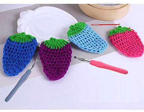LOLPI Large Crochet Hooks, 5 Ergonomic Soft Handle Crochet Hooks, Suitable for Beginners and Experienced Crochet Lovers for Carpet