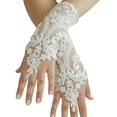 thumbnail image 1 of 1 Paire de Gants de Mariée Sans Doigts Longueur Poignet Lacets Accessoires de Mariage, 1 of 10