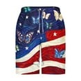 thumbnail image 5 of Xysaqa American Flag Board Shorts, Mens Swim Trunks, Big & Tall Men's Swimwear, USA Flag Printed Beach Shorts Swimming Bathing Suits 3X 4X 5X Summer Savings, 5 of 5