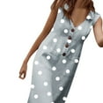 thumbnail image 4 of Robe Chemise Mini Ample Boho à Pois pour Femmes, Plage, 4 of 5