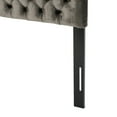 thumbnail image 4 of Hunter Velvet Upholstered Queen/ Full Headboard, Grey and Black Steel, 4 of 7
