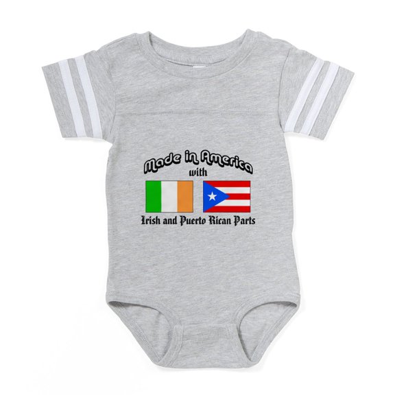CafePress - Irish Puerto Rican Bl Tr - Cute Infant Baby Football Bodysuit