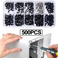 thumbnail image 2 of 500Pcs Laptop Notebook Computer Repair Screws Kit for Lenovo Samsung HP IBM Hard Disk SATA Computer Notebook Laptop Screws 500pcs Set J, 2 of 6