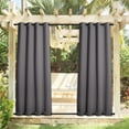 thumbnail image 5 of NICETOWN 2 Panels Outdoor Curtains Sunblock with Rustproof Grommet Top and Bottom, W52 x L95, Grey, Thermal Insulated Fixed Windproof Blackout Outdoor Curtain Drapes Privacy for Patio, 5 of 10