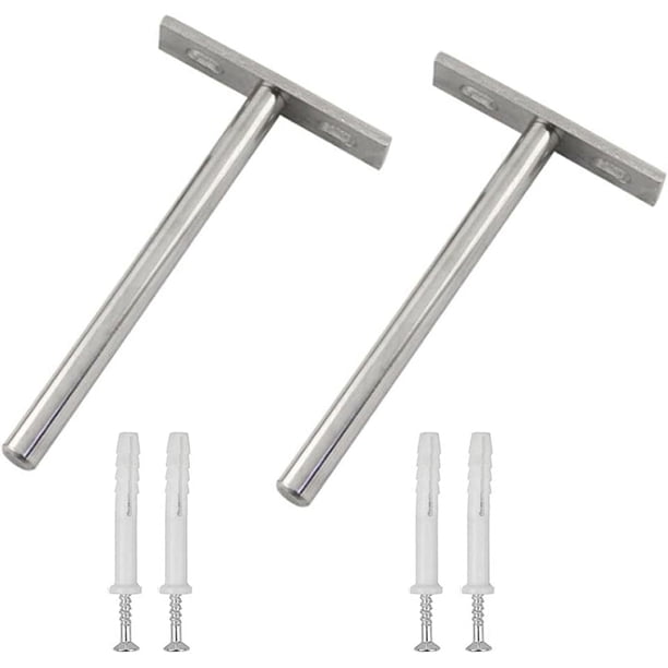 Soportes para estantes flotantes 2 piezas Soportes para estantes Soporte para estantes invisible Soporte para estantes flotantes invisibles con 4 y 4 tornillos Tubo de expansión para