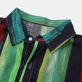 thumbnail image 5 of IROINNID Men's Summer Casual Short Sleeve Stripe Printed Turn down Comfy Blouse, 5 of 9