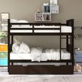 thumbnail image 2 of Generic Full over Full Bunk Bed with Drawers and Ladder for Bedroom, Guest Room Furniture-Espresso, 2 of 9
