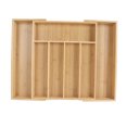 thumbnail image 1 of Bambusoideae Kitchen Silverware Organizer Drawer, Retractable Cutlery Tray for Utensil Storage, 1 of 7