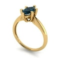 thumbnail image 2 of 1 ct Marquise Cut Natural London Blue Topaz Solitaire 14K Yellow Gold Womens Engagement Ring, 2 of 5