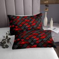 thumbnail image 3 of Erosebridal Black Red Triangle Coverlet Set King,Geometric Stereoscopic Bedding Set,Gradient Bedroom Decor,Ultra Soft,3 Pieces, 3 of 5