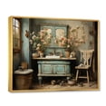 thumbnail image 2 of Designart "Bathroom Toilet Vintage beauty I" Bath & Laundry Floater Framed Canvas Art Print, 2 of 7