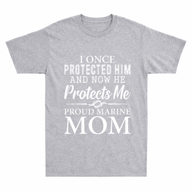 L'A Protégé Maintenant Il Me Protège Maman Marine Rétro Militaire T-Shirt Unisexe V41495
