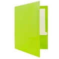 thumbnail image 4 of JAM Paper Laminated Two Pocket Glossy Folders, Lime Green, Bulk 100/Box, 4 of 5