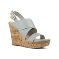 thumbnail image 1 of BLISSFUL STEP Women's Sandals Platform Heels Ankle Strap Wedges Sandals Gray 8, 1 of 7
