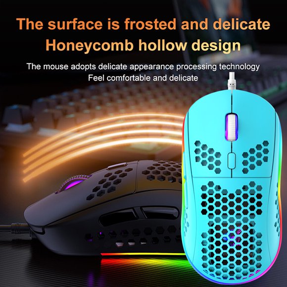 Xingzhi Game Mouse USB Wired RGB Light Gaming Mouse DPI Adjustable Portable Computer Accessory, Blue