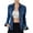 Blue, variant on Women's Flare Sleeve Denim Jacket Lapel Comfy Button Fall Clothes Dark Gray L