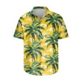 thumbnail image 4 of ZCFZJW Men's Hawaiian Shirt Funky Tropical Floral Printed Beach Vacation Tees Shirt Regular Fit Casual Button Down Short Sleeve Graphic T-Shirts Tops Yellow#01 L, 4 of 5