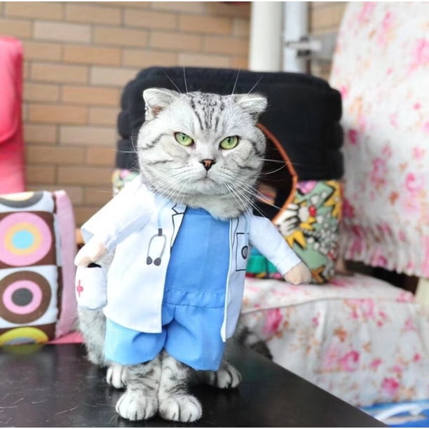 Pet Supplies Dog Clothes Vertical Pirate Outfit Dog Clothes Police Doctor Standing Dress Guitar Transfiguration Funny Outfit (Doctors)