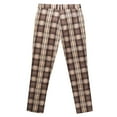 thumbnail image 5 of Mens Cargo Pants Fashion Casual Plaid Printing Button Zipper Trousers Full Length Pants Regular Straight Pant Coffee 2XL, 5 of 7