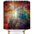 thumbnail image 3 of Galaxy Star Outer Space Shower Curtain Universe Nebula Solar System Planet Night Sky Fantasy Decor Bathroom Set Fabric Polyester Waterproof 72WX72H Inch 12 Pack Plastic Hooks RY-KKCQ, 3 of 4