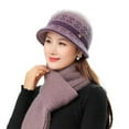 thumbnail image 2 of 2Pcs/Set Women's Girls Winter Warm Cozy Fashion Knitted Hat Beanie Scarf Set, 2 of 8