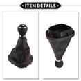 thumbnail image 5 of Unique Bargains 1 Set Gear Shifter Knob with Cover Compatible for VW Caddy II 2 MK2 Faux Leather Black Red 5 Speed, 5 of 6