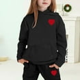 thumbnail image 2 of REDARER Heart Print Set, Plush Lined Hoodie and Joggers, Cozy Winter Kids Outfit for Boys and Girls,Size:8-9 Years, 2 of 4