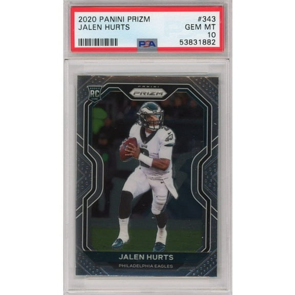 Graded 2020 Panini Prizm Jalen Hurts #343 Rookie RC Football Card PSA 10 Gem Mint