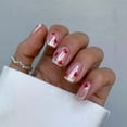 thumbnail image 3 of 24Pcs Short Square Press On Nails, White Classic French Tip Full Cover Glossy Acrylic Fake Nails Reusable Glue On False Nail Tips for Valentine Dating Wedding Minimalist Women Nail Art Decoration, 3 of 6