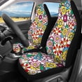 thumbnail image 3 of FOR U DESIGNS Colorful Daisy Pattern Car Seat Cover Wear-Resistan Car Seat Protectors Stretch Split Bench Compatible Car Interior Covers Universal Fit for Vehicles Trucks and SUVs, 3 of 7