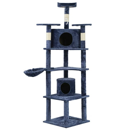 New Navy Blue Cat Tree Condo Furniture Scratching Post Pet Cat Kitten House (Best Turntable Scratching Ever)